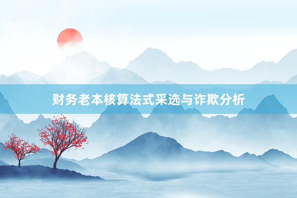 财务老本核算法式采选与诈欺分析